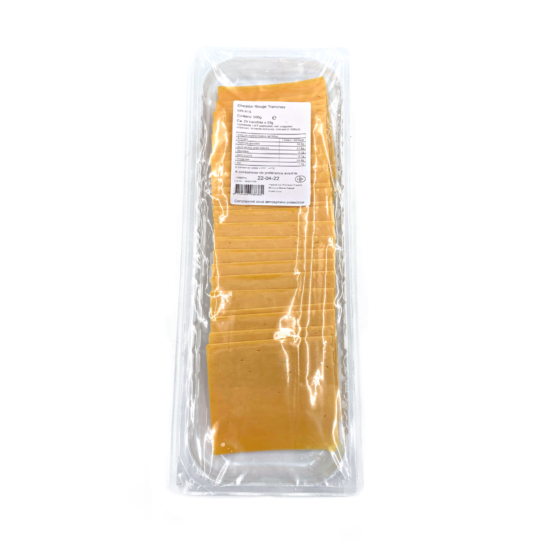 Pure Red Cheddar Sliced - Unripened - Premium Cheese